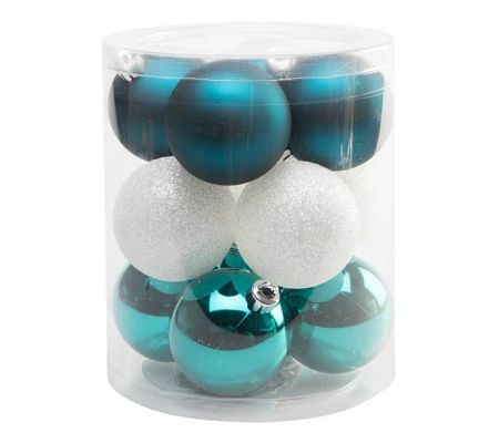 Vianočné gule 6cm - zimný set