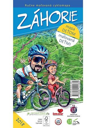 Záhorie Ručne maľovaná cyklomapa