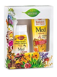 Bione Cosmetics - Darčeková kazeta MED Regeneračný vlasový šampón + Balzam na ruky