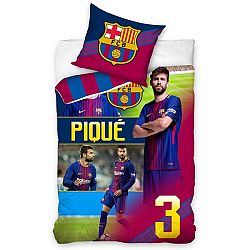 CarboTex Bavlnené obliečky FC Barcelona Piqué, 140 x 200 cm, 70 x 80 cm