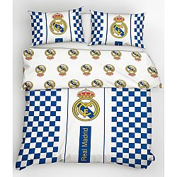 Carbotex Bavlnené obliečky Real Madrid Check, 220 x 200 cm, 2 ks 70 x 80 cm