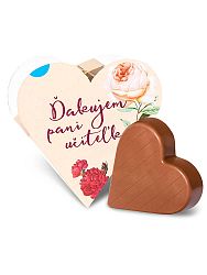 Chocolate Patrik Čokoládové srdce béžové mliečne - Ďakujem pani učiteľka
