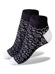 Členkové ponožky čičmany - čiernobiele
