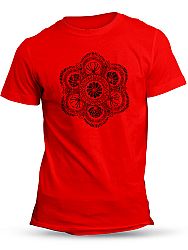 Folklórne tričko folklórny kruh retro Unisex Červené