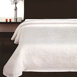 Forbyt Prehoz na posteľ Floral biela, 240 x 260 cm