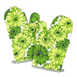 Jahu Chňapka Kvety zelená, 28 x 18 cm, sada 2 ks