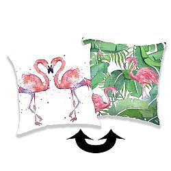 Jerry Fabrics Obliečka na vankúšik s flitrami Flamingo 01, 40 x 40 cm