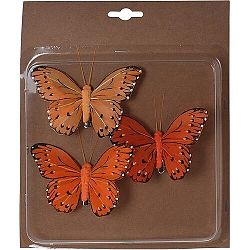 Koopman Sada motýľov na klipe 3 ks, oranžová