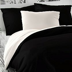 Kvalitex Saténové obliečky Luxury Collection čierna / biela, 140 x 220 cm, 70 x 90 cm