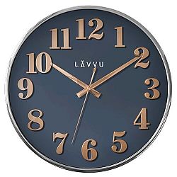 LAVVU LCT1164 - Modré hodiny Home Blue s dreveným dekorom 