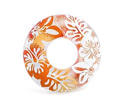 Nafukovacie koleso 91 cm - kvetinové vzory, oranžová farba