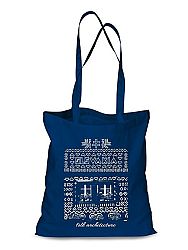 Plátená EKOlogická taška čičmanské okno - dlhá rúčka Modrá