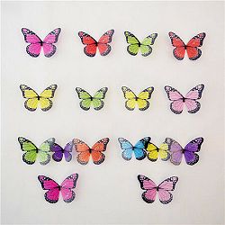 Samolepiace 3D motýle farebné, 18 ks 