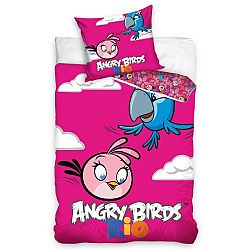 Tip Trade Bavlnené obliečky Angry Birds Rio Pink Bird, 140 x 200 cm, 70 x 80 cm