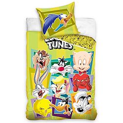 TipTrade Detské bavlnené obliečky Looney Tunes, 140 x 200 cm, 70 x 80 cm