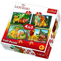 TREFL Puzzle Lví král 4v1 (35,48,54,70 dílků)