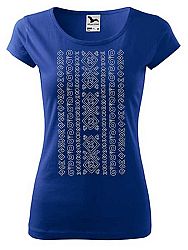 Tričko čičmanský ornament Dámske Pure Kráľovské modré