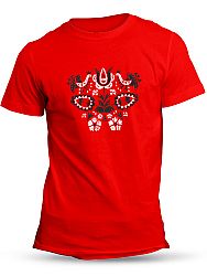 Tričko kohútiky retro Unisex Červené