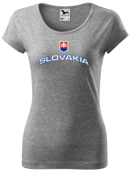 Tričko Slovakia Dámske pure Sivý melír-S