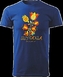 Tričko Slovakia kvet Unisex Kráľovské modré