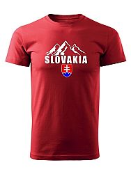 Tričko Slovakia tatranské štíty Unisex Červené