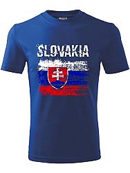 Tričko Slovakia vlajka Unisex Kráľovské modré