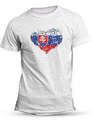 Tričko srdcom Slovák Unisex Biele