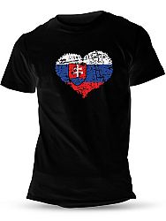 Tričko srdcom Slovák Unisex Čierne