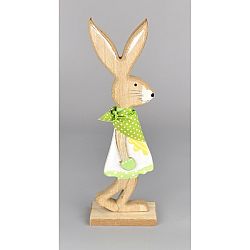 Veľkonočný drevený zajačik Matěj zelená, 24 cm