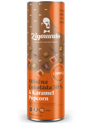 Zigmundo Mliečna čokoláda 50% & Karamel popcorn 250g