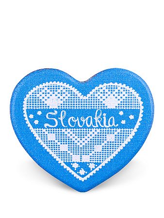 Drevená magnetka Slovakia srdce svetlomodrá