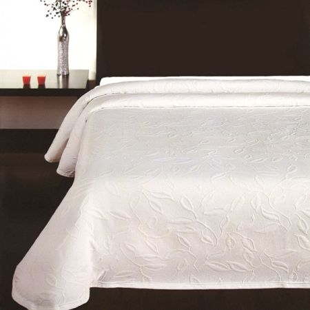 Forbyt Prehoz na posteľ Floral biela, 240 x 260 cm