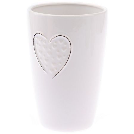 Keramická váza Little hearts biela, 18 cm
