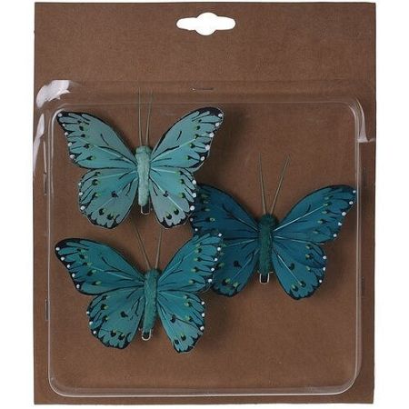 Koopman Sada motýľov na klipe 3 ks, zelená