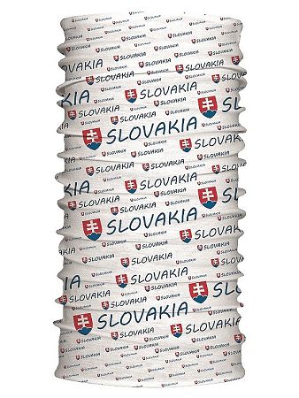 Multifunkčný šál Slovakia znak biely 7166