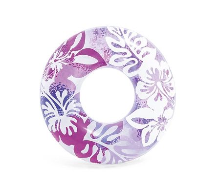 Nafukovacie koleso 91 cm - kvetinové vzory, fialová farba