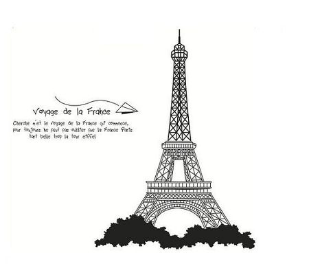 Samolepiaca dekorácia Eiffelova veža čierna 