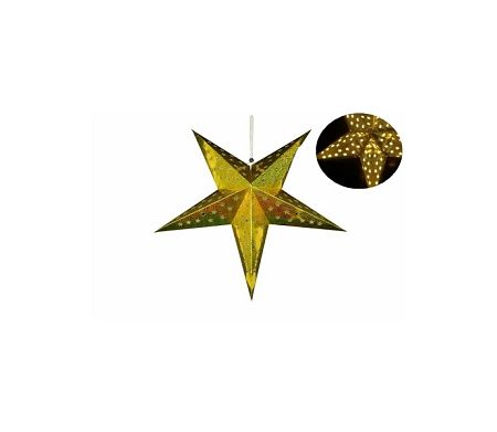 Svietiaca hviezda 10 LED - zlatá