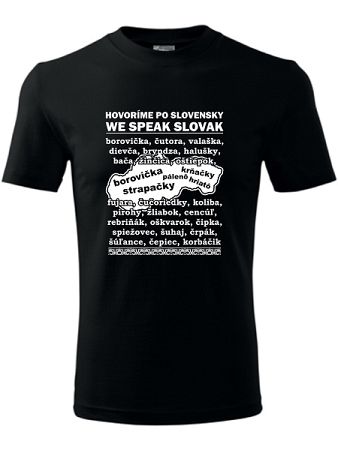 Tričko po slovensky Unisex Čierne